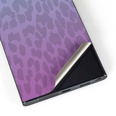 Cheetah Print Purple and Blue Galaxy S25 Ultra Skin